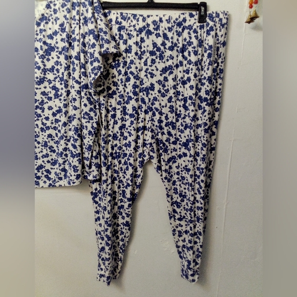 💙 2 PIECE LOUNGE SET PAJAMAS PANTS TOP PLUS SIZE 3X SLEEP WEAR NWT - Picture 2 of 8